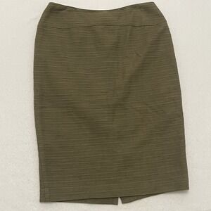 Anthropologie Moulinette Soeurs Olive Green Textured Pencil Skirt Women's 8